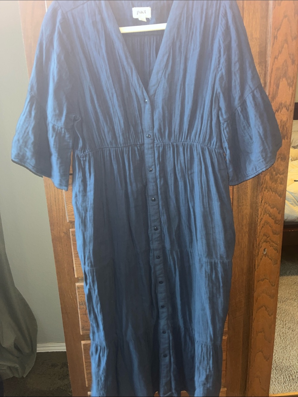 Pact midi dress with button front